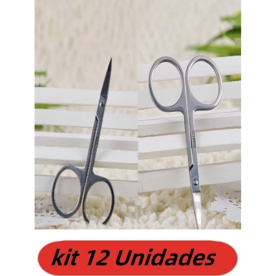 12 Kit Un Tesoura Para Manicure - Sobrancelha-(Utimix Muita )