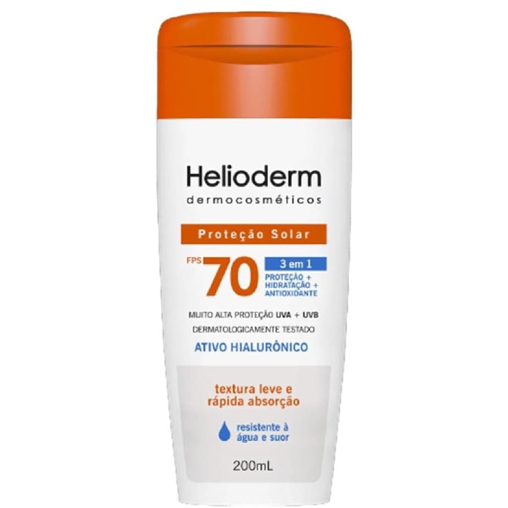 Protetor Solar Helioderm FPS 70 Ativo Hialurônico 200mL