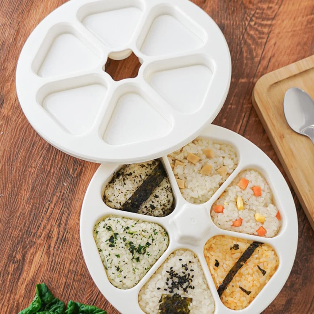1 Conjunto De 6 Grades Onigiri Maker Imprensa Não-Pegajoso DIY Plástico Triângulo Bola De Arroz Sushi Fazendo Ferramenta