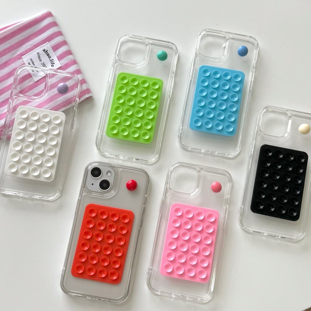 Ventosas De silicone , Minimalistas Pretas , Caixa De Telefone Antiderrapante , Suporte Portátil E Móvel