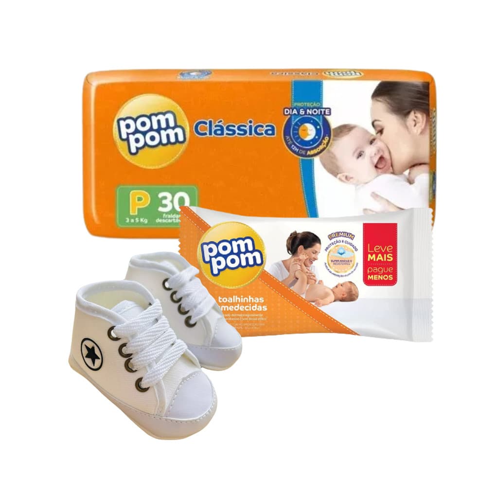 Kit Chá De Bebê Fraldas Lenços E Pomada