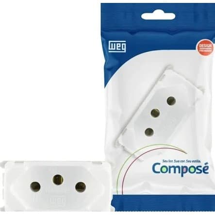 Módulo Tomada Composé Branco 2P+T 10A/250V Weg