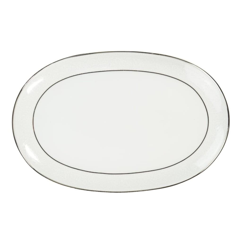 Travessa Rasa Oval 36cm Porcelana Schmidt - Dec. Renda Branca 0163