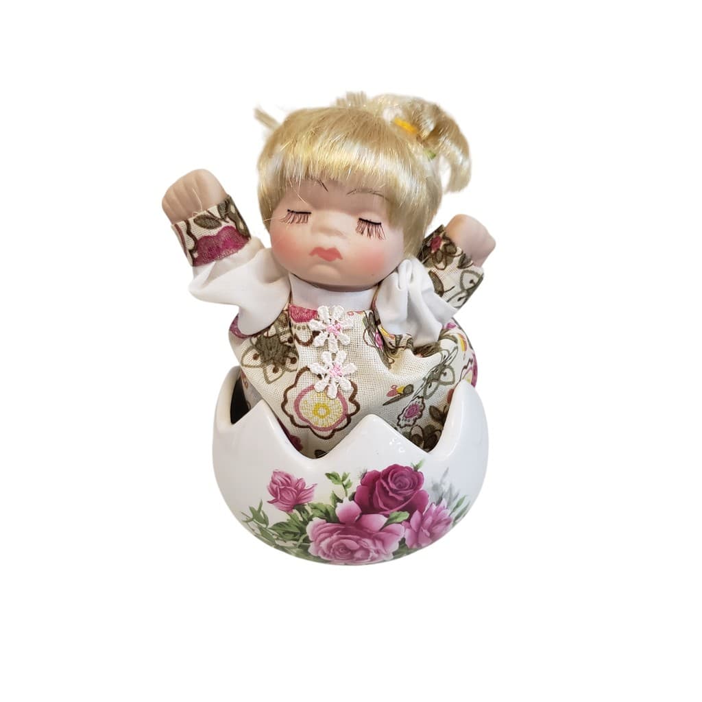 Caixinha de Musica Boneca Movimento Ovinho Porcelana Corda