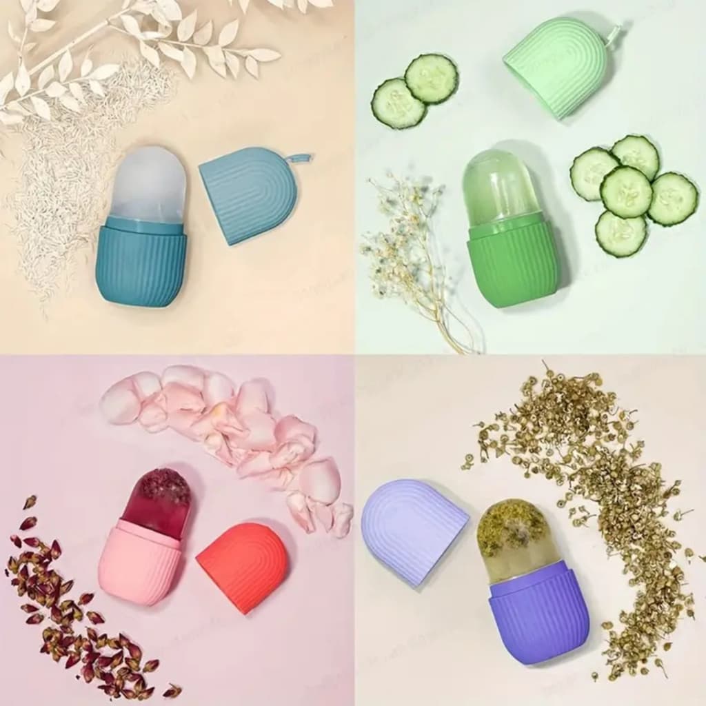 Massageador Ice Rolo Para Rosto Material de Silicone Tratamento de Poros e Rugas