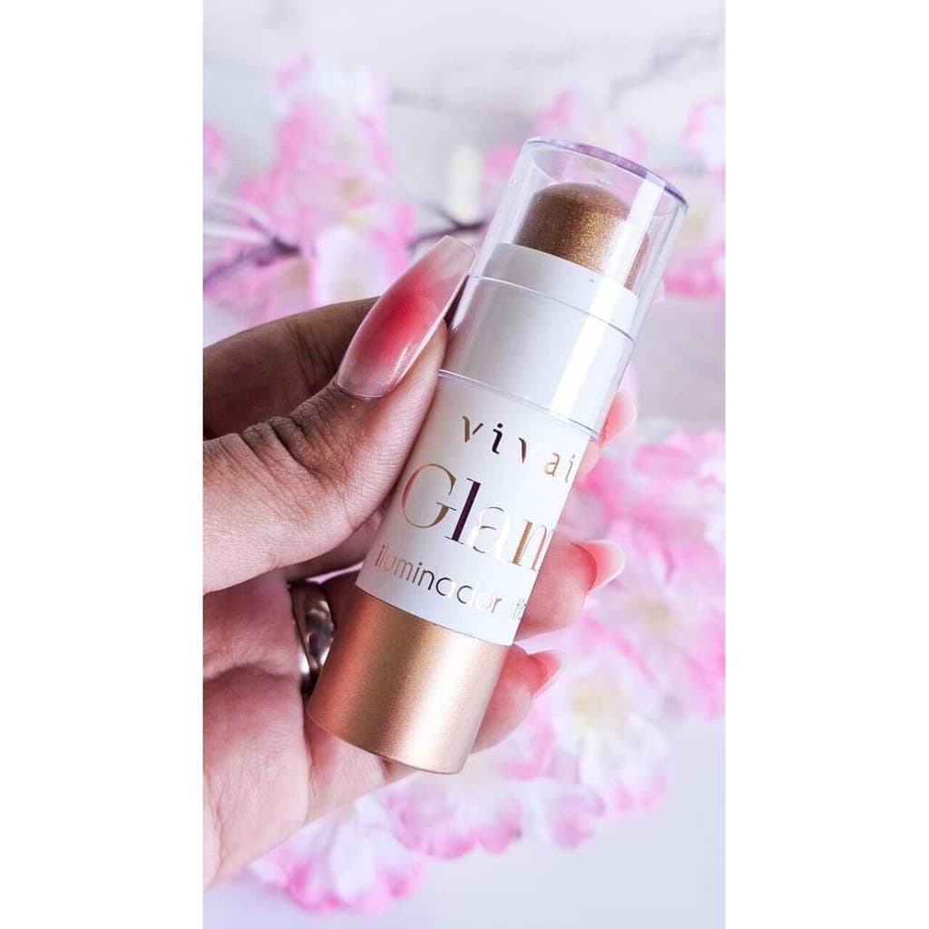 Paleta Iluminador Stick Glam Vivai 3 Cores Cremosa Make Brilho