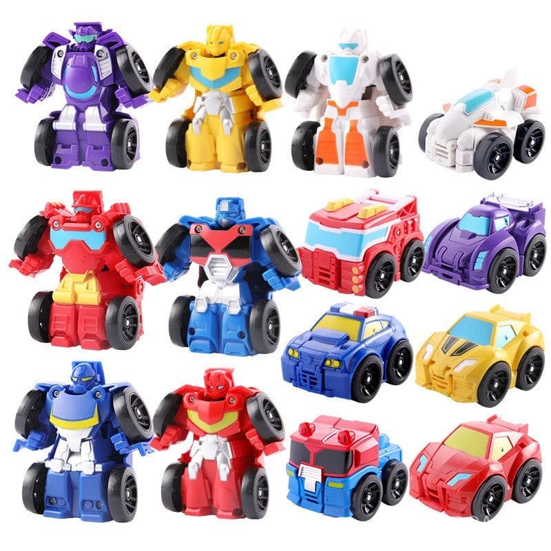 Brinquedo de Carro Robô Transformável, Versão Q do Robô Mecha King Kong, Brinquedo para Meninos