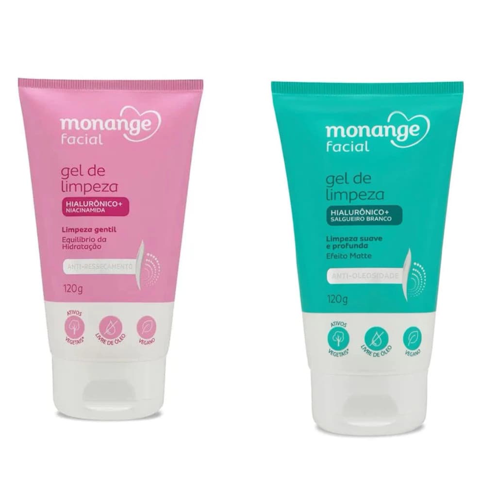 Gel de limpeza Monange Anti-Oleosidade e Anti-Ressecamento 120g -Escolha o seu