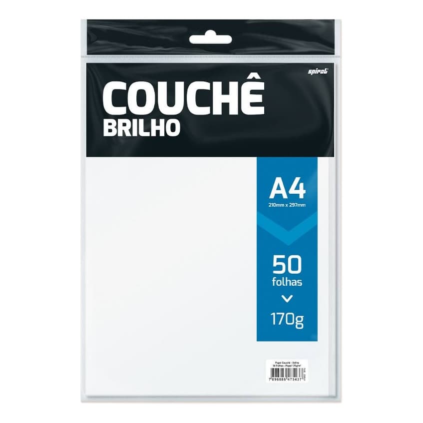 Papel Couchê Brilho 170g A4 210x297 Spiral 50 Fl