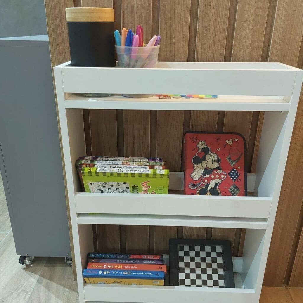 Armário Multiuso BRANCA - Organizador de livros compacto - Armário Auxiliar