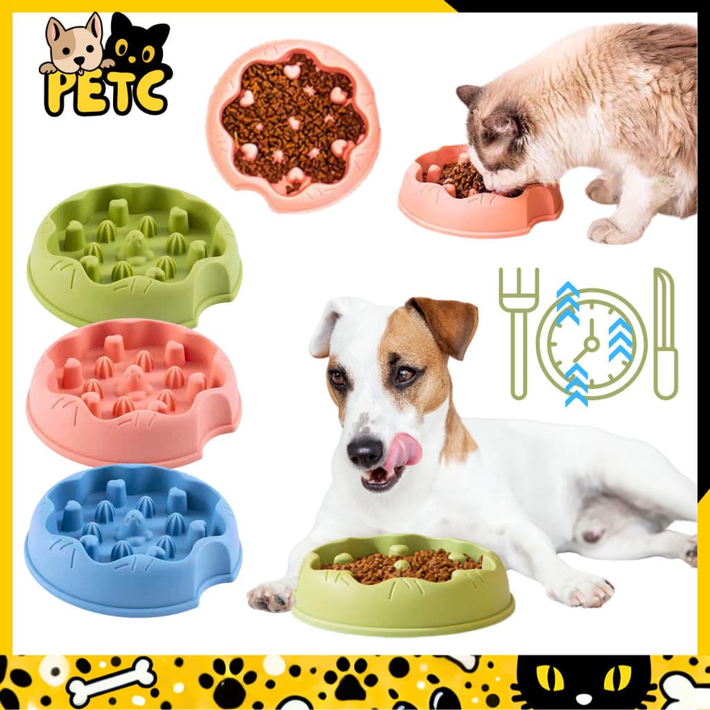 Tigela Slow Feed Antiderrapante Para Gatos E Cães, Design Em Donut, Previne Engasgos E Obesidade