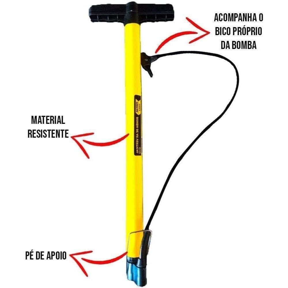 Bomba de Encher Pneus Bola Bombeador de Ar Portátil Enchedor Manual Pneu Bicicleta Carro Moto Bike