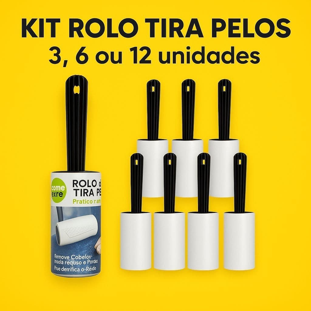 Rolo Tira Pelo de Roupas Tira Pó 3, 6 ou 12 Unidades 20 Folhas Cada