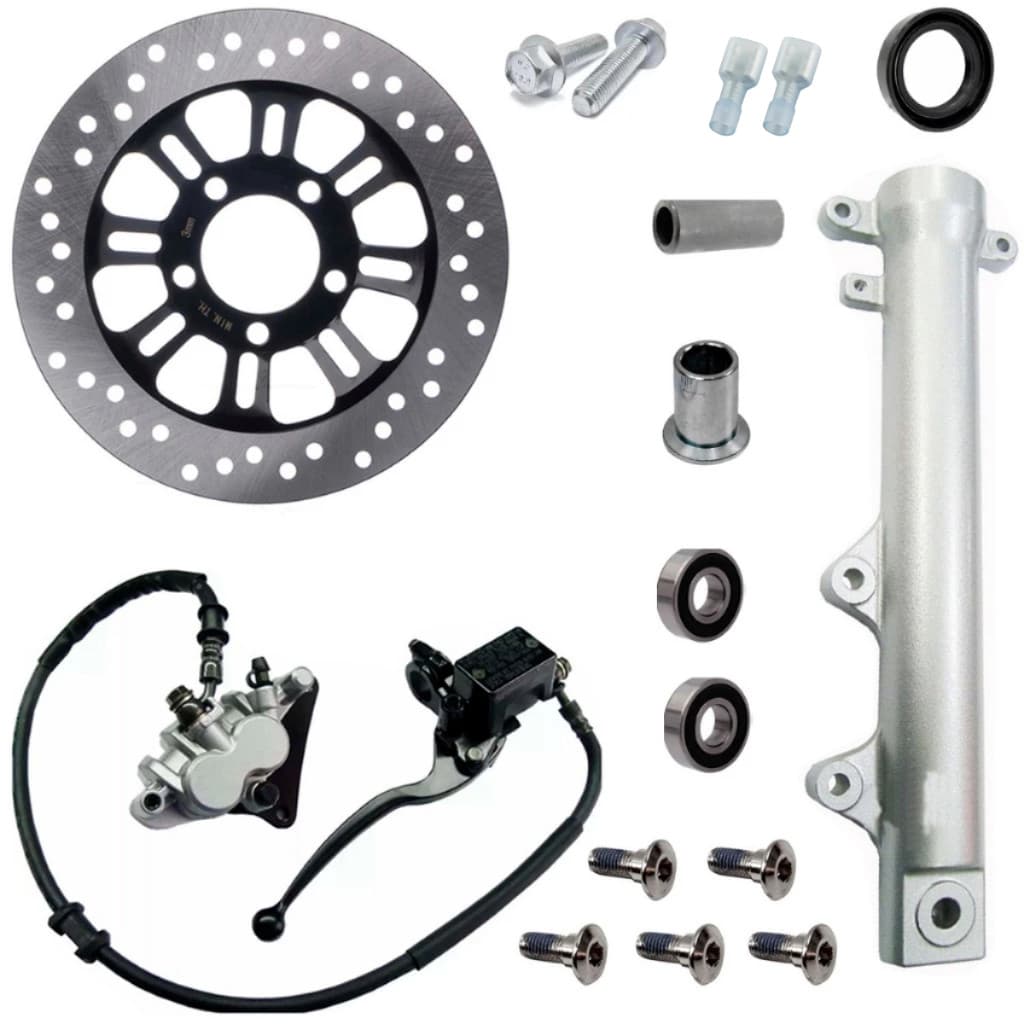 Kit Sistema Freio A Disco Dianteiro Cg Titan Fan Start Cargo 150 160 2014 A 2024 Sem Cubo Raio Para Roda Liga Leve Rei
