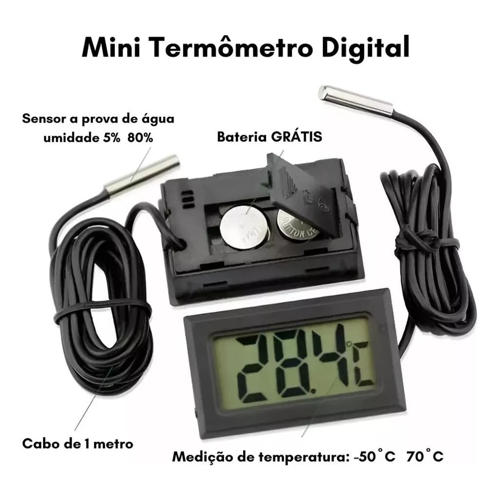 Termômetro Digital Medidor De Temperatura Da Água Do Aquário