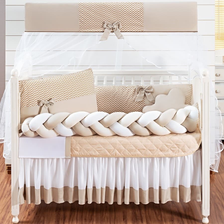 KIT BERÇO DOCE DE BEBE 11 PEÇAS CAQUI