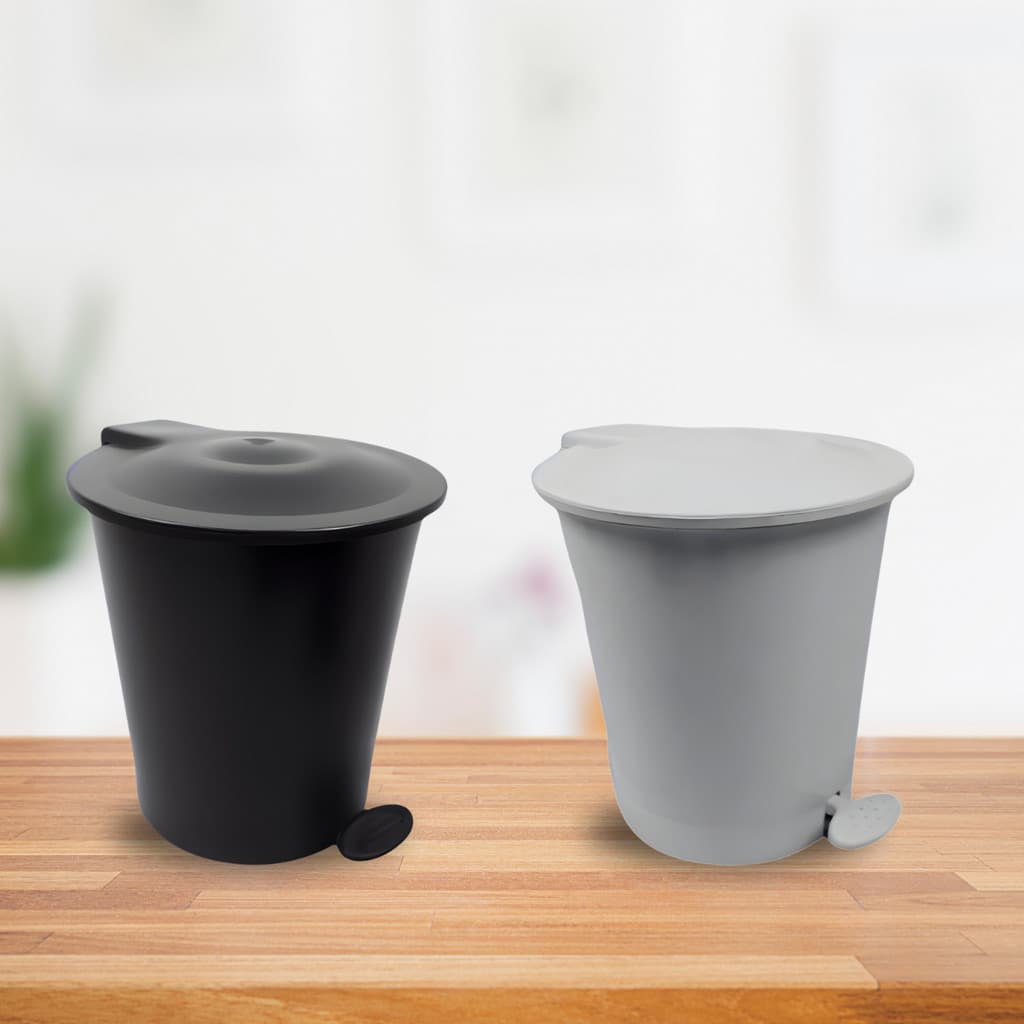 Lixeira de Pedal Plástica 4,5L e 12L Banheiro Cozinha Casa Apartamento Escritório Compacta Prática Durável