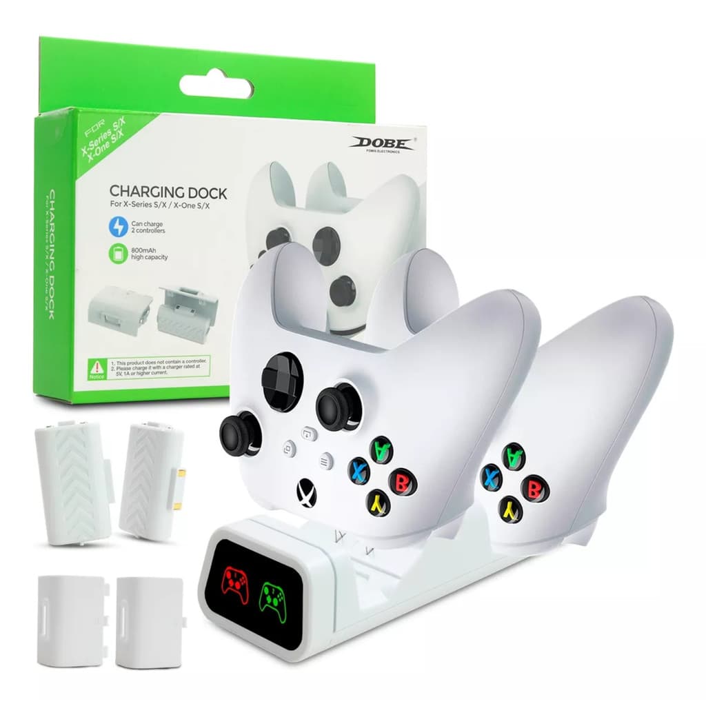 Base Carregador Controle Xbox Series S X + 2 Baterias 800mah