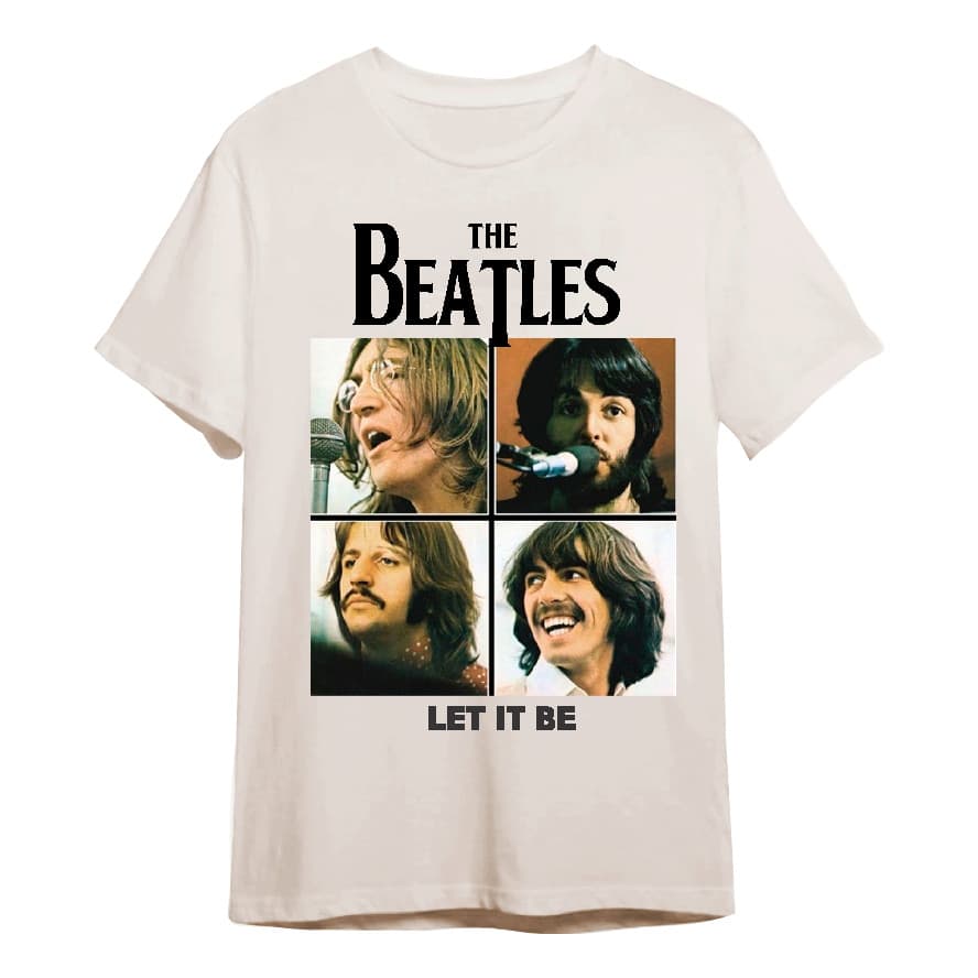 Camiseta Unissex Oversized Plus Size Feminina Masculina Camisa   The Beatles Let It Be Street Rock 100% Algodão Envio im