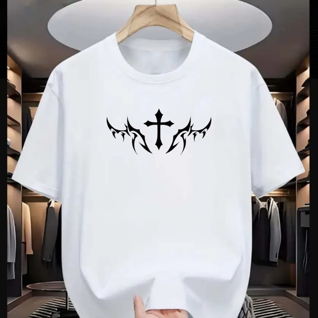 Camiseta Streetwear Passeio Casual  Estampada Cruz Jesus 30.1