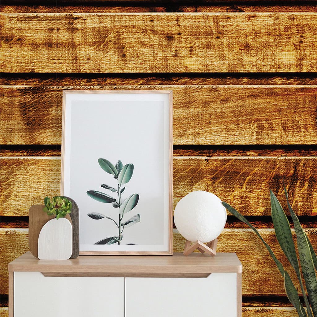Papel de Parede Amadeirado Vinílico Para Quarto Cozinha e Sala