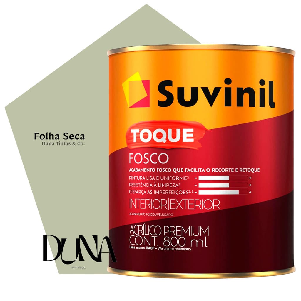 Tinta Suvinil Toque Fosco Premium Folha Seca 800ml