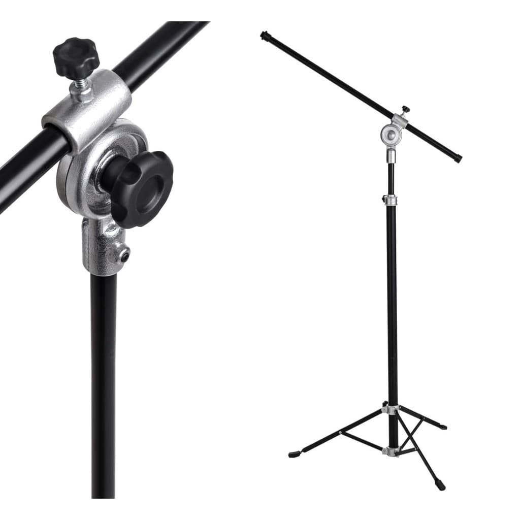Pedestal Suporte Tripé Girafa p/ Microfone Dinâmico Vocal, Condensador Studio, Alumínio e Aço, Profissional