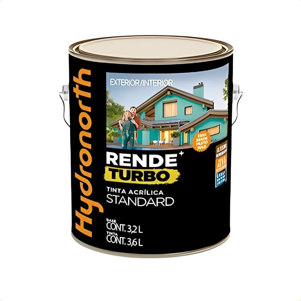 Tinta Rende Mais Turbo Acrilica Parede 3,6l Cores Hydronorth