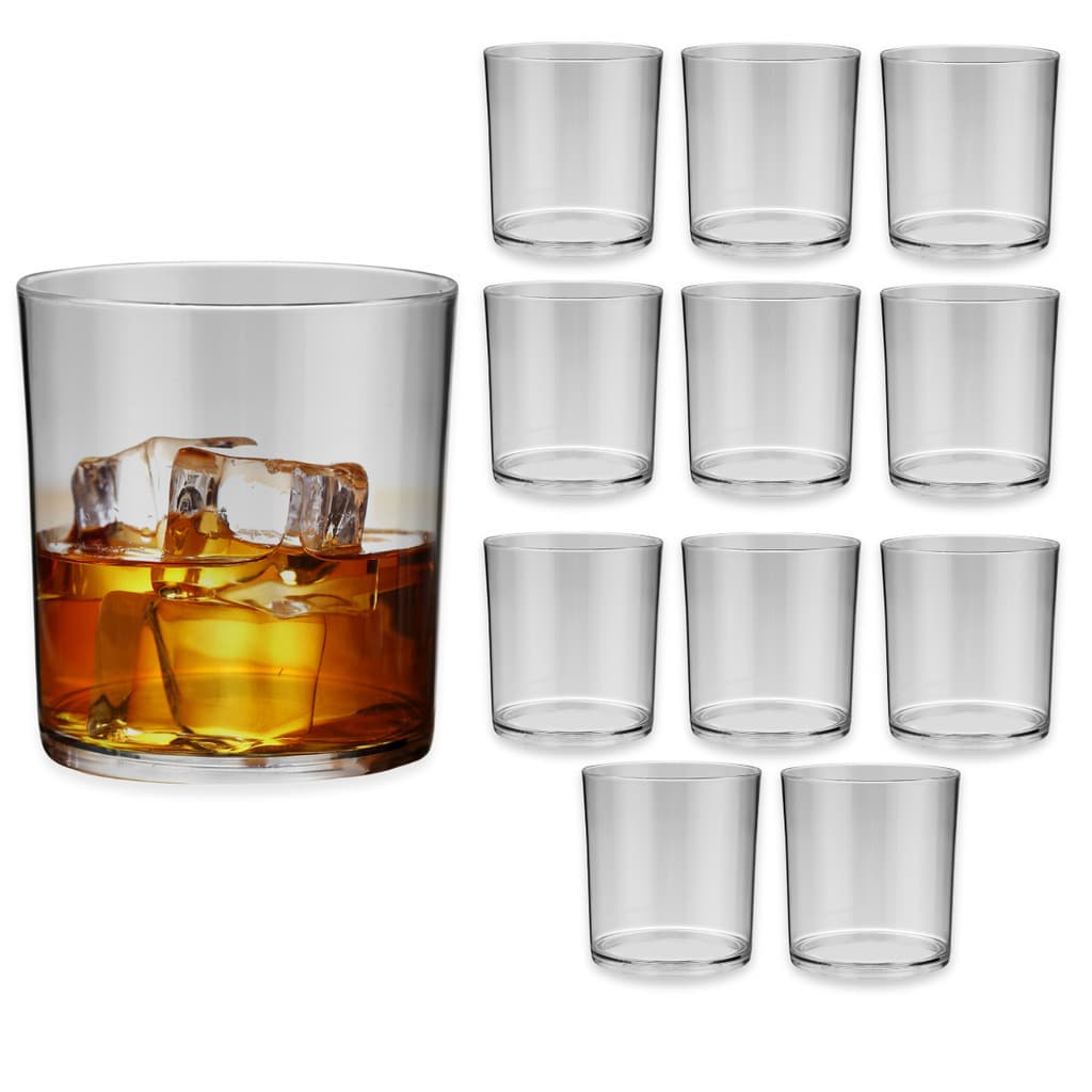 10 Copos de Whisky 330ml Acrilico Cristalino Premium