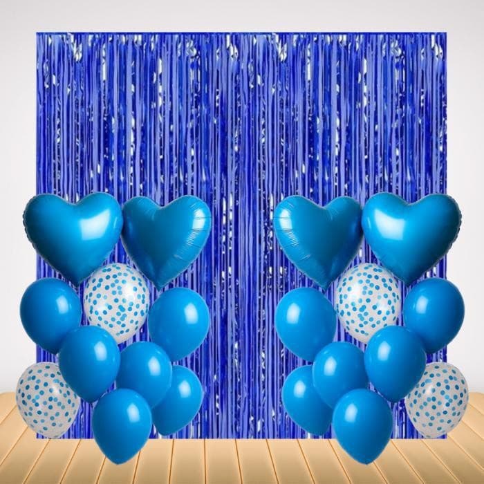 Kit Decoração Festa Painel Cortina Metalizada Buque Balões Eventos Aniversarios Celebrações