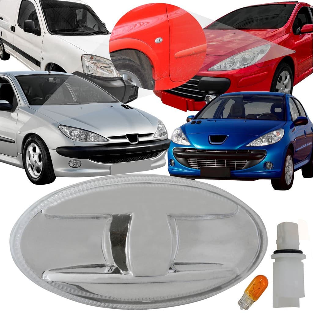 Lanterna Lateral Pisca Peugeot 206 207 307 407 Partner Expert  + Soquete e lampada
