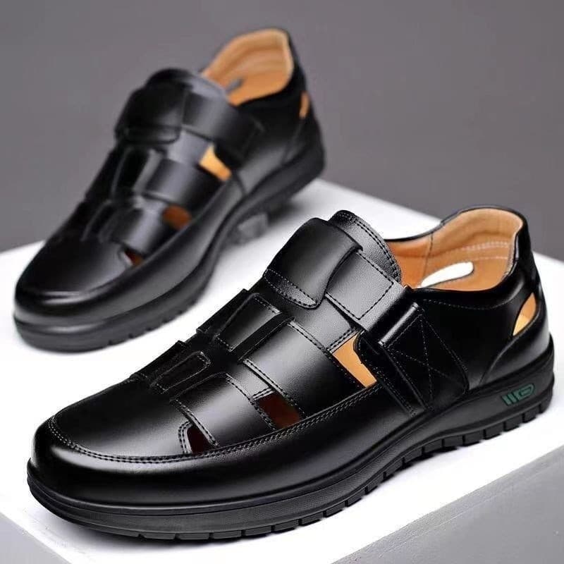 Homens 2024 Novas Sandálias De Couro Primavera Sapatos Homem Verão Praia Exterior QBHW