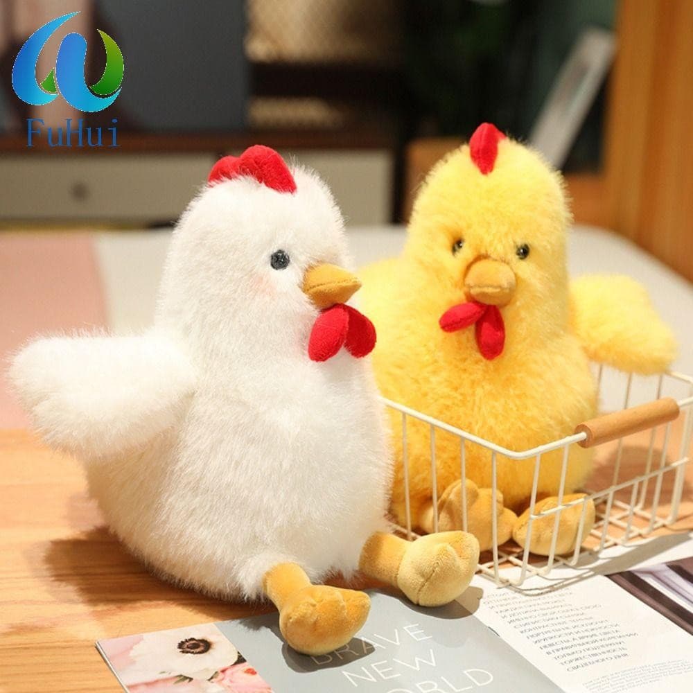 Boneca Recheada De Pintinho FUHUI , Travesseiro Macio , Brinquedo De Pelúcia De Frango Com Aparência Realista , Pelúcias