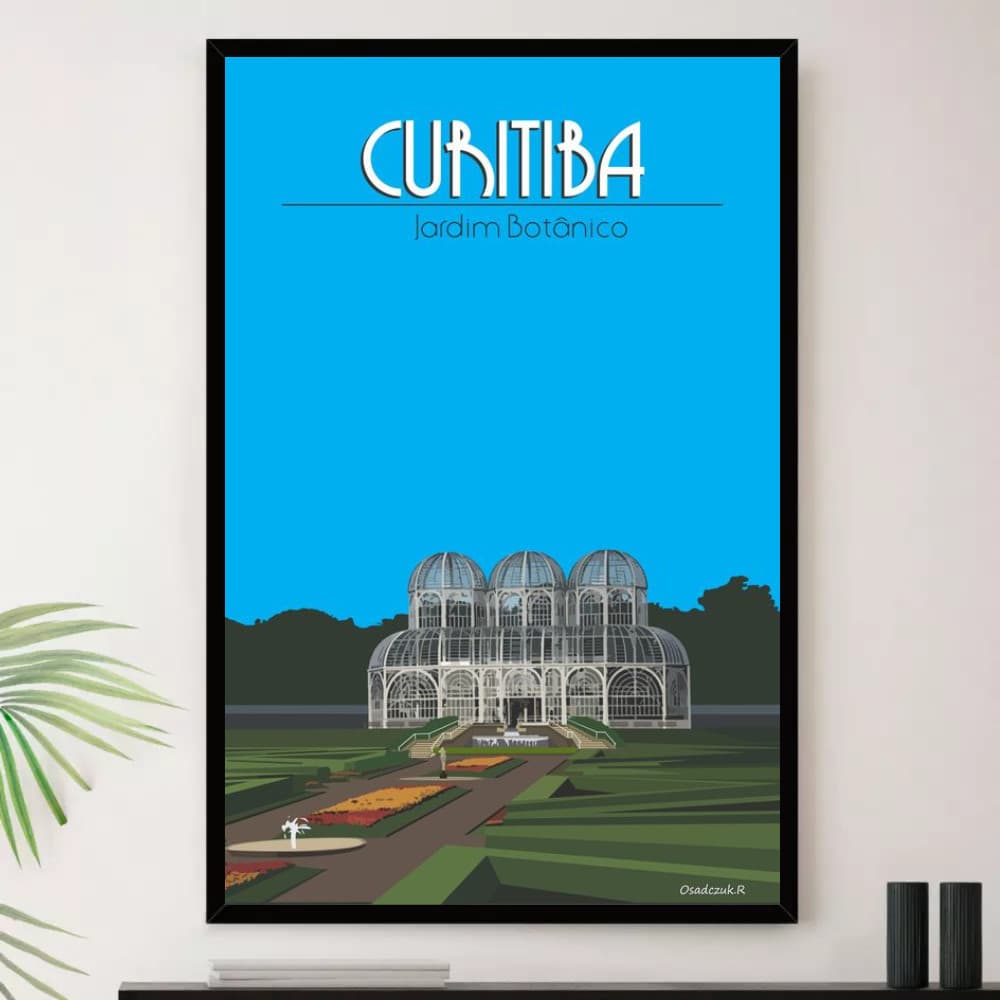 Quadro Curitiba Jd Botanico Desenho Decorativo A3 35x45cm
