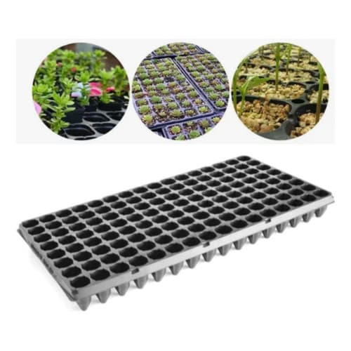 Kit 50 Bandejas Para Mudas Alface frutas verduras tempero chas sementeira 128 Células Nutriplan