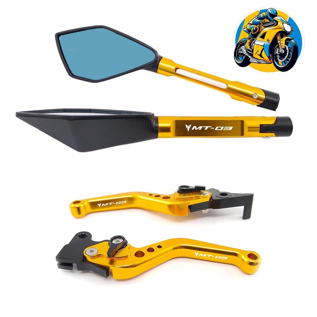 Kit Manete Retrovisor Esportivo Mt03 Mt03 Gravado A Laser