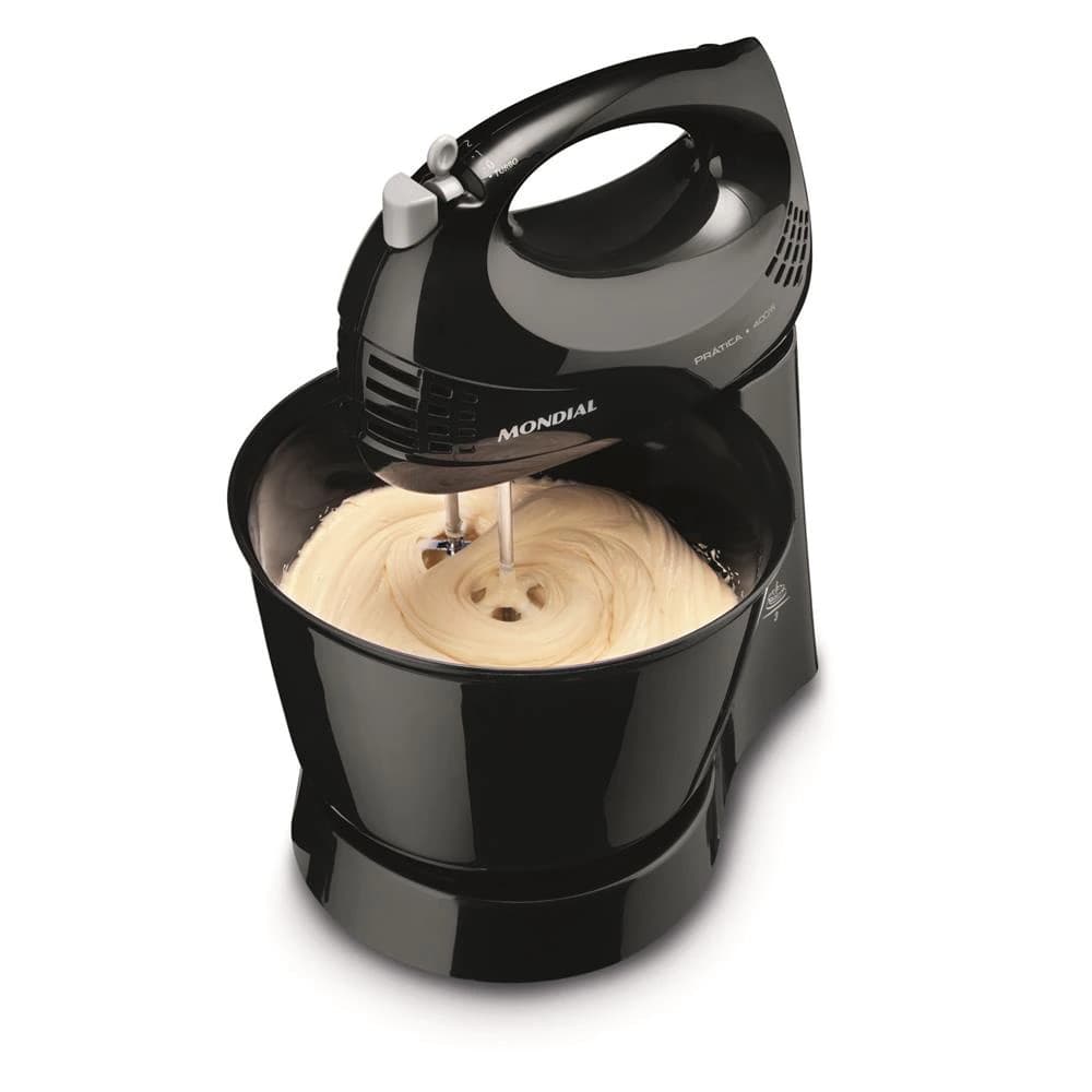 Batedeira Mondial Prática Black B-44 com 3 Velocidades Preta 127 V
