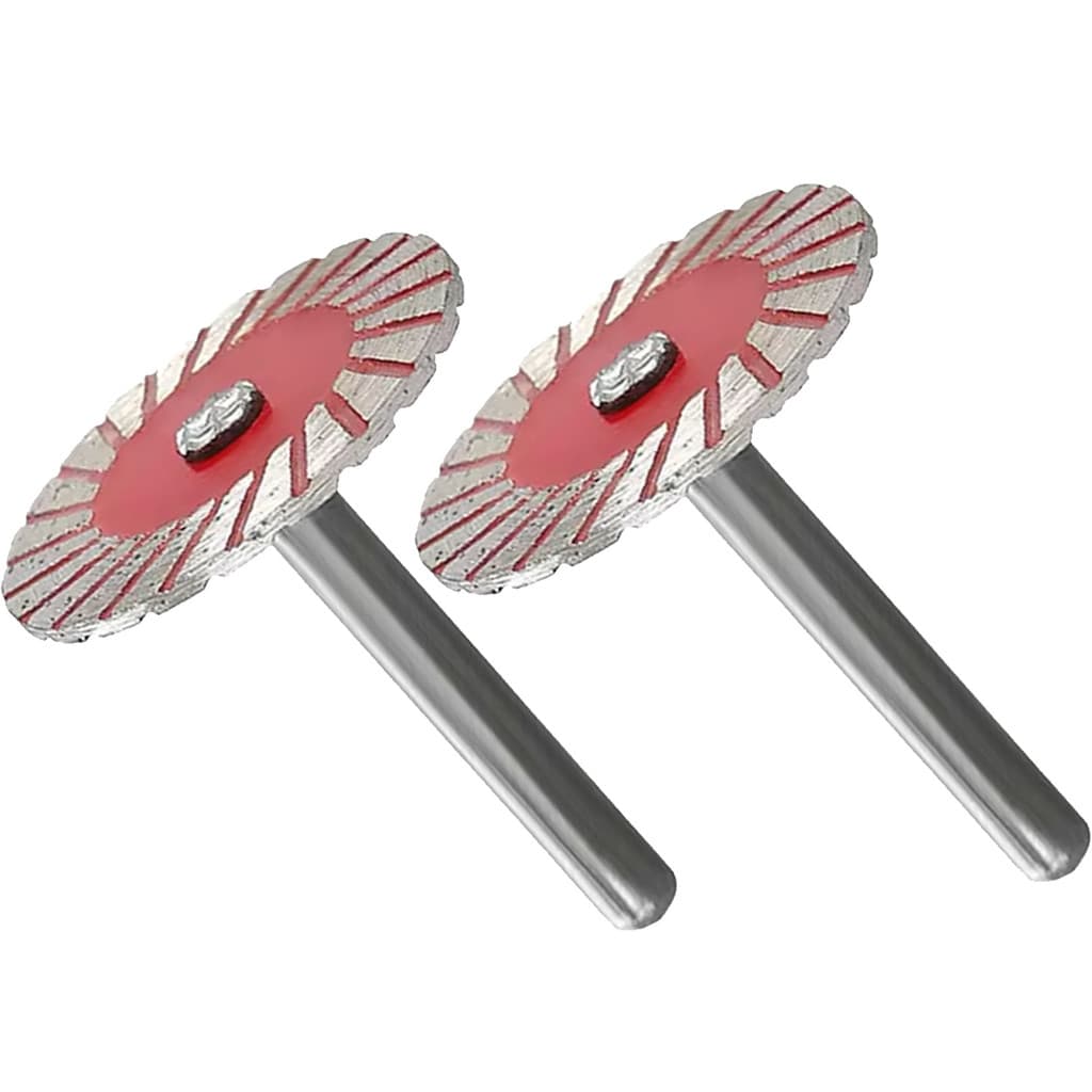 Kit com 2 Discos de Corte Diamantado Turbo 40mm com Haste de 6mm para Furadeira Corte em Granito Mármore Concreto Pedra