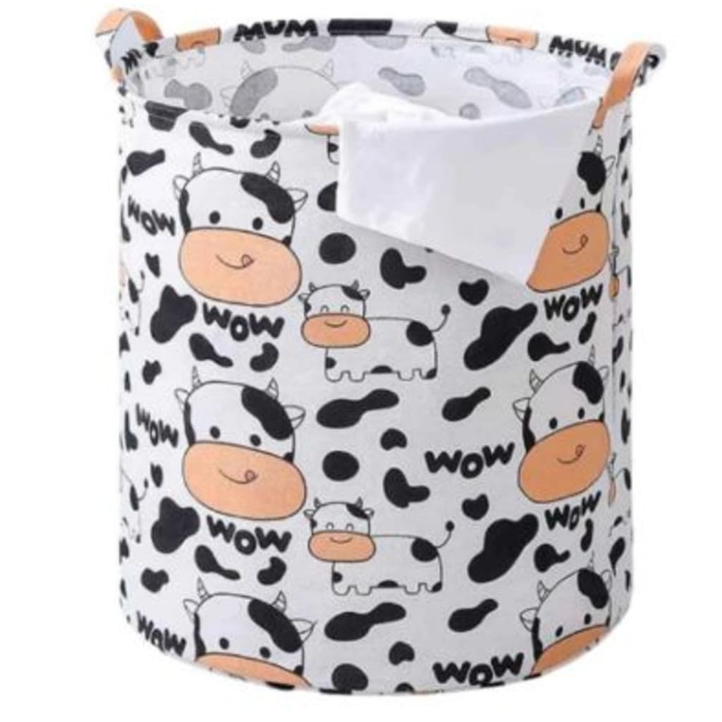 KIT 2 Cesto de Roupa Redondo  Organizador Dobrável e Tecido Impermeável Cesto de Roupa Redondo Organizador Dobrável