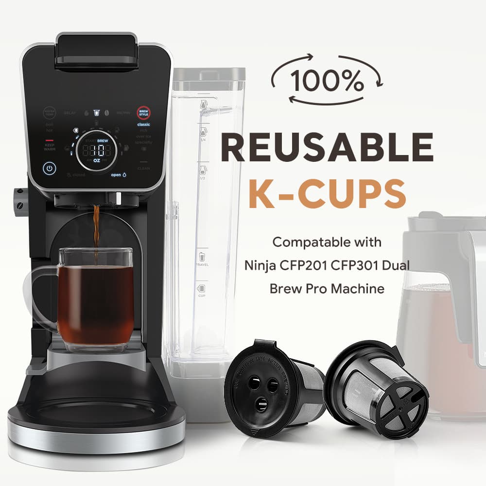 3 Unidades De Cápsulas De Café Reutilizáveis K Cup Compatíveis Com Cafeteira Ninja Dual Brew