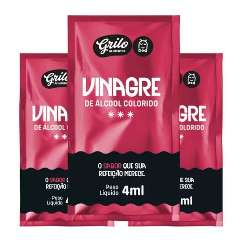 Vinagre Em Sachê Grilo Caixa Com 184 Unidades De 4ml