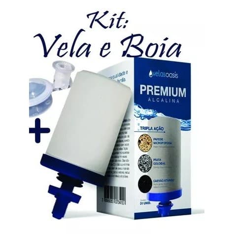 Kit Premium Vela Tripla Ação + Boia para Filtro de Barro