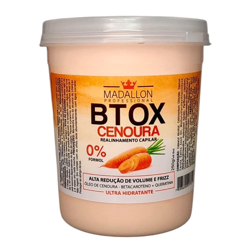 Btx Cenoura Madallon Realinhamento Capilar 0% Sem Formol 250g