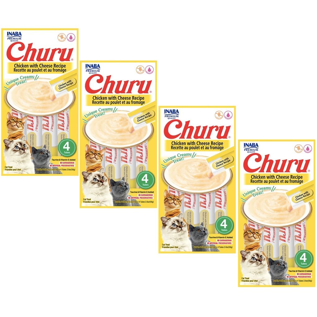 Churu para Gatos Ração úmida pastosa Inaba Foods Pate para Gato Premium - Kit 4 Pacotes