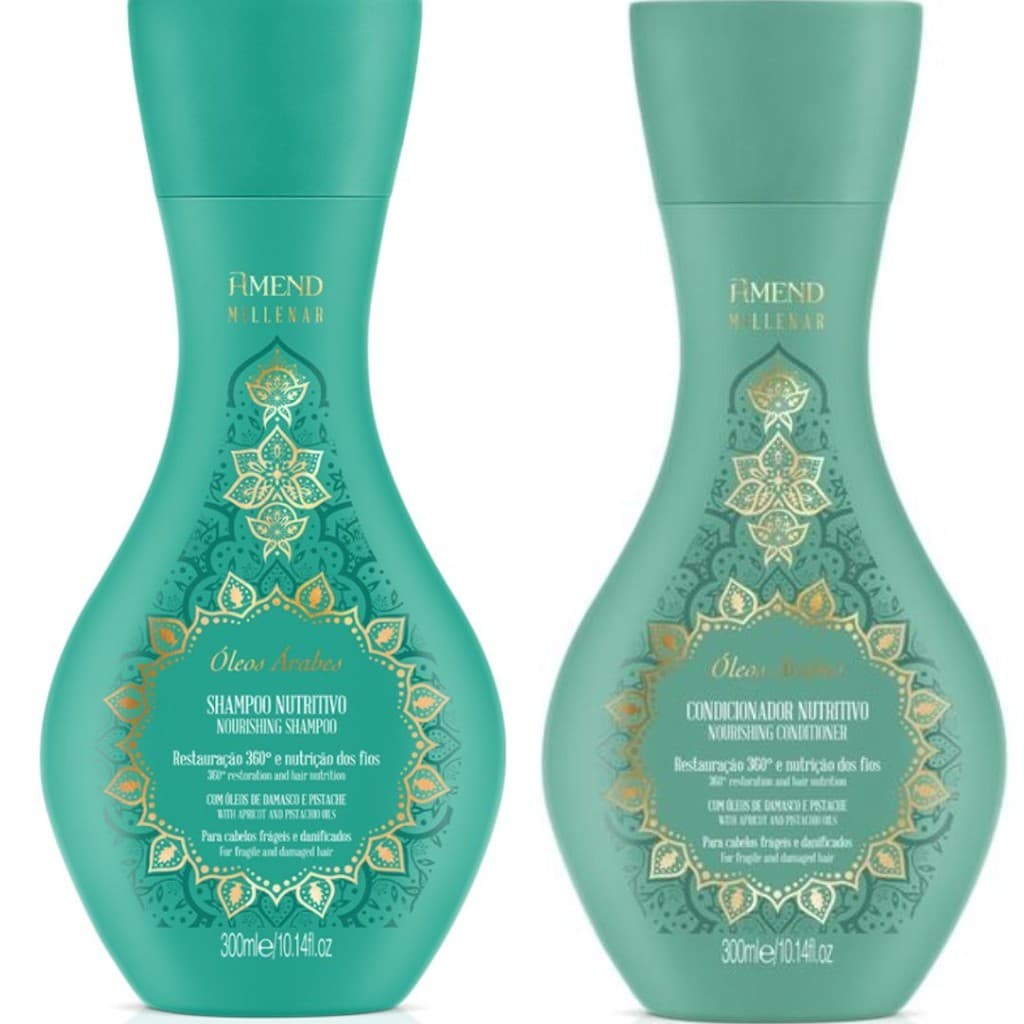 Kit Óleos Árabes Amend Cosmetics - Shampoo 300ml +  Condicionador 300ml Lançamento