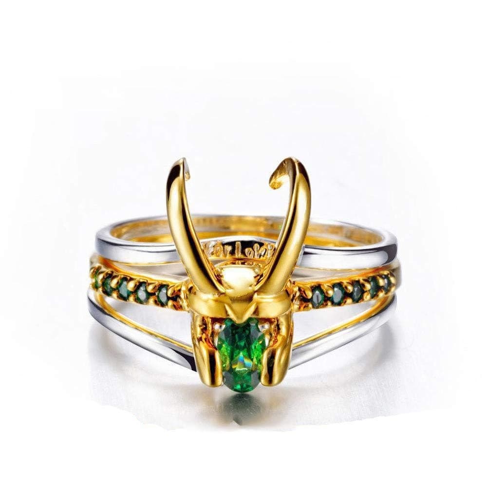 Novo Conjunto de Três Peças de Anel de Dia dos Namorados Loki Capacete Decorativo Thor 6RZM