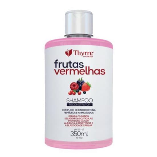 Shampoo Frutas Vermelhas 350ml Reconstrução Manutenção Capilar Repara Os Danos Thyrre Cosmetics