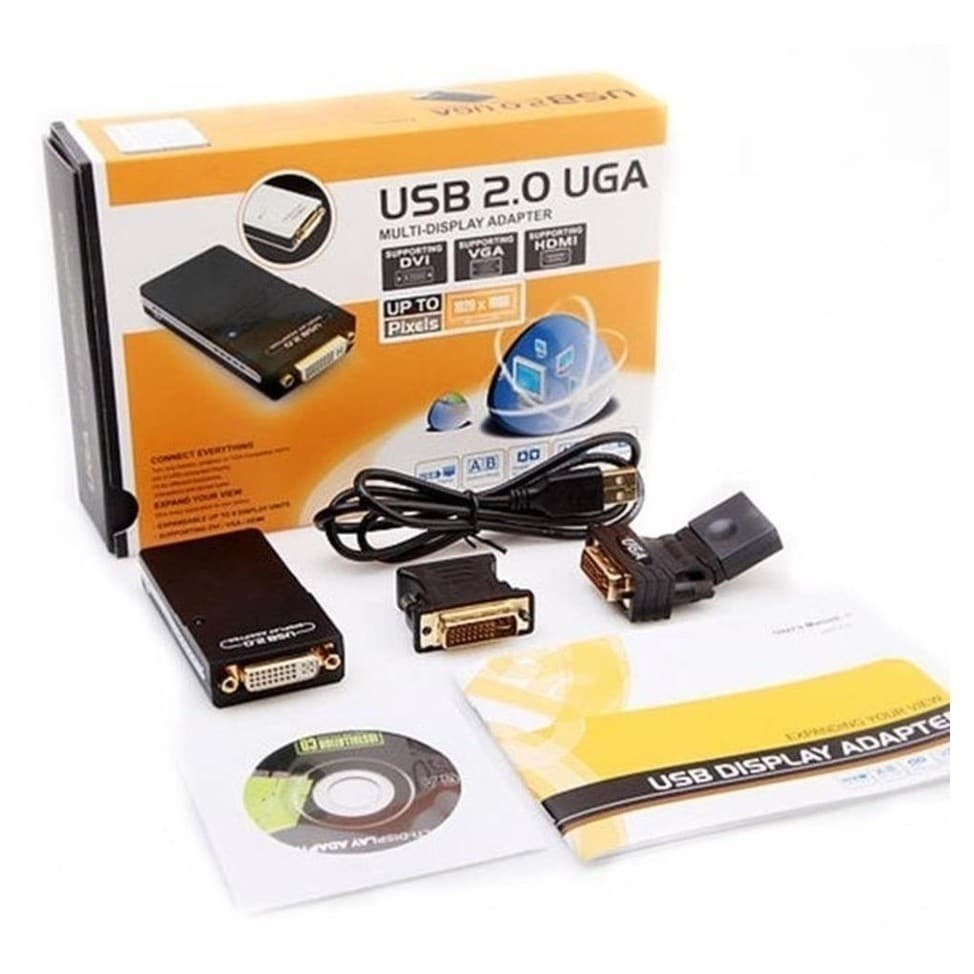 Adaptador Usb 2.0 E 3.0 Uga Multi-display Hdmi Vga Com Plug