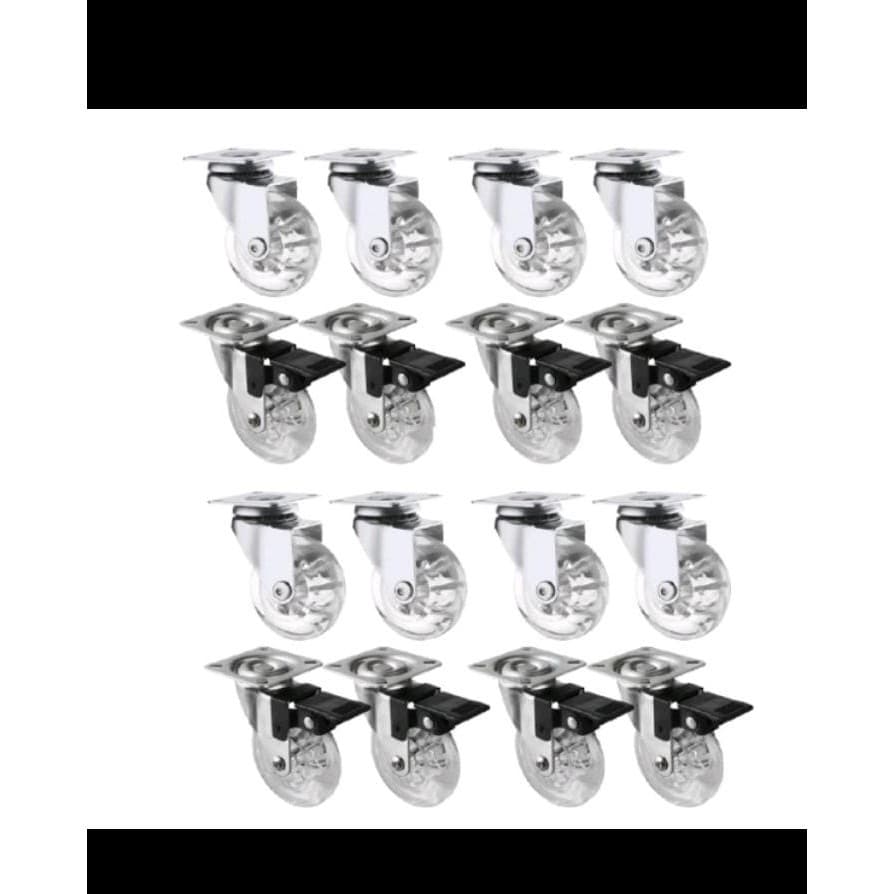 Kit 16 Rodizio Gel Silicone 50mm Base Giratória Para Móveis