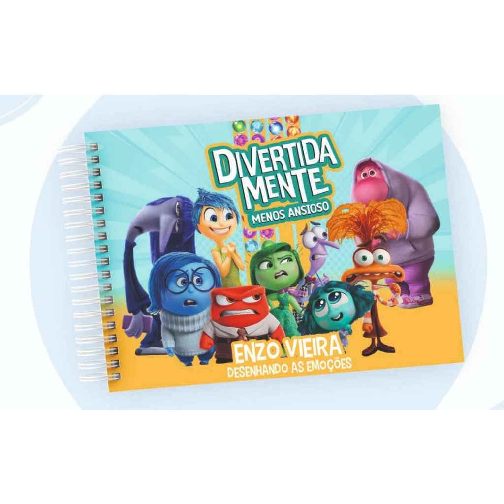Caderno de Desenhos Divertidamente - A5 - Personalizado com Nome
